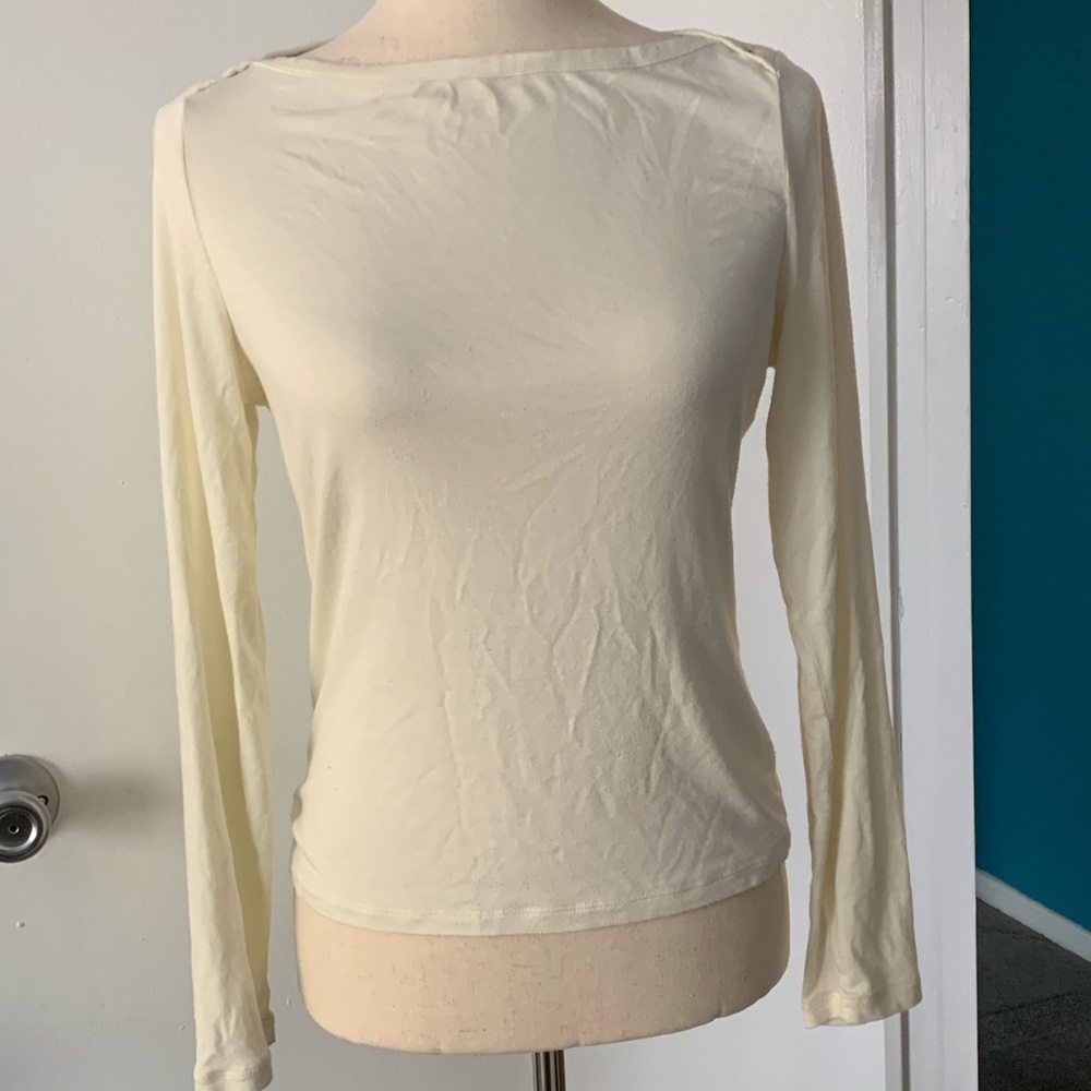 Michael Kors Long Sleeve Cream Top